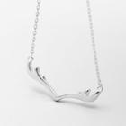 Deer Horn Pendant Sterling Silver Necklace Silver - One Size