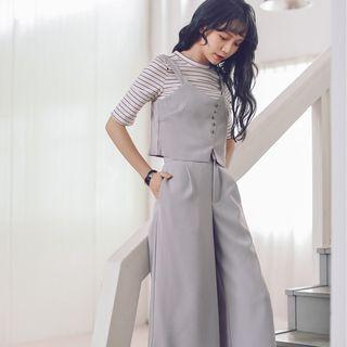Set: Strappy Top + Cropped Wide Leg Pants