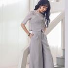 Set: Strappy Top + Cropped Wide Leg Pants