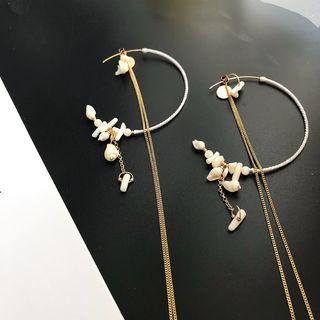 Shell Hoop Dangle Chain Earring