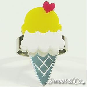 Mini Lemon Ice-cream Silver Ring