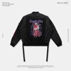 Tie-accent Embroidered Ma-1 Jacket