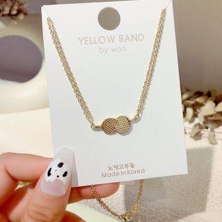 Table Tennis Racket Necklace Gold - One Size