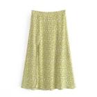 High-waist Floral Slit Midi Skirt