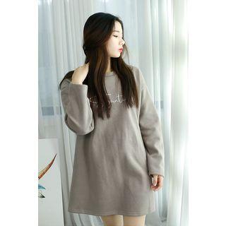 Petite Size Printed Brushed-fleece Lined T-shirt