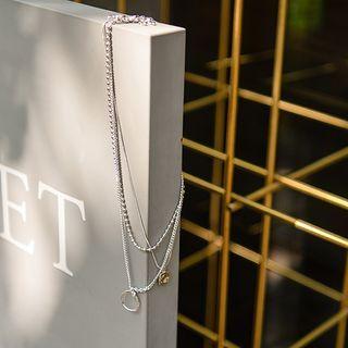 Various Necklace Set (3 Pcs) Silver - One Size