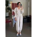 Shirtwaist Jogger Cotton Jumpsuit