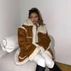 Reversible Faux-shearling Coat Brown - One Size