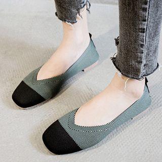 Color Block Knit Flats