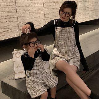 Family Matching Tweed Jumper Shorts / Long-sleeve Top