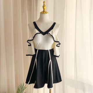 Ruffled A-line Swim Dress