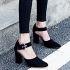 Ankle Strap Genuine Leather Pumps