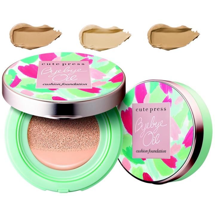 Cute Press - Bye Bye Oil Cushion Foundation Powder Spf 50+ Pa+++ 20g - 3 Types