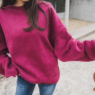 Drop-shoulder Brushed Fleece Lined Sweatshirt