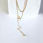 Chain Layer Necklace 1 Pc - Necklace - Gold - One Size