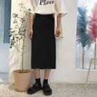 Elasticized H-line Midi Skirt