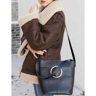 Buckled Faux-leather Tote