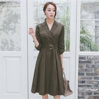 Tap-sleeve A-line Dress