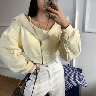 Set: Zip Hoodie + Spaghetti Lettering Top
