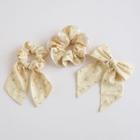 Flower Bow Scrunchie / Narrow Scarf Hair Tie (various Designs)