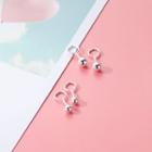 Couple Matching 925 Sterling Silver Metal Bead Stud Earring