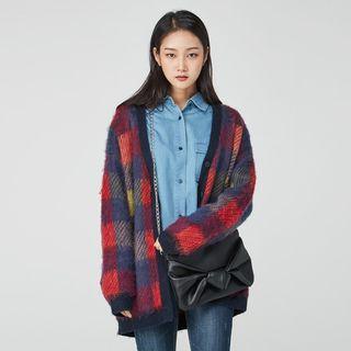 Multicolor Checked Cardigan