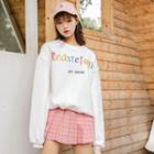 Embroidered Letter Sweatshirt White - One Size