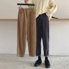 Straight Cut Cropped Corduroy Pants