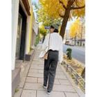 Mock-neck Balloon-sleeve T-shirt