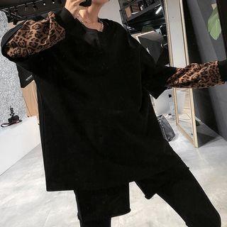Leopard Panel Pullover