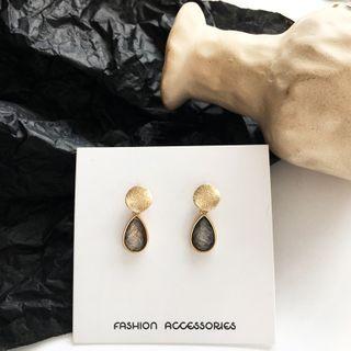 Alloy Drop Earring 1 Pair - Earring - Gold & Black - One Size
