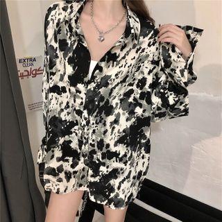 Tie-dyed Shirt Shirt - Black & White - One Size