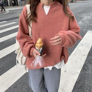 Split-neck Sweatshirt