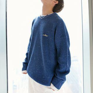 Oversized Melange Knit Sweater