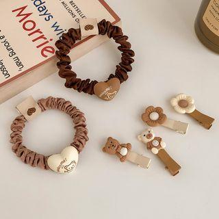 Bear Hair Tie/ Bear Flower Hair Clip