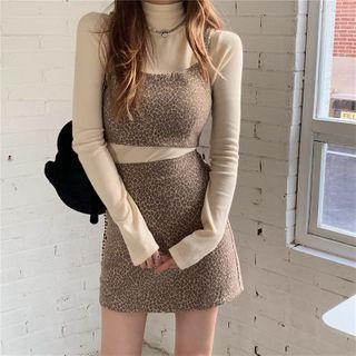 Leopard Print Camisole Top / A-line Skirt