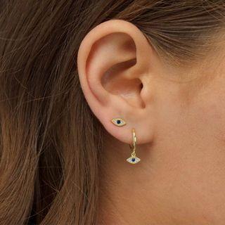 Rhinestone Evil Eye Earring