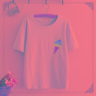 Short-sleeve Ice Cream Embroidered T-shirt