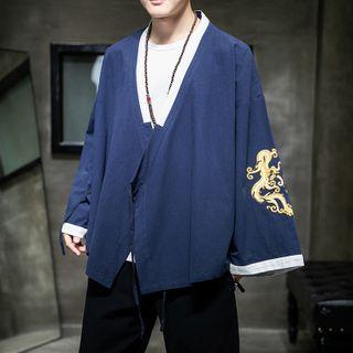 Long-sleeve Dragon Embroidered Cheogsam Top