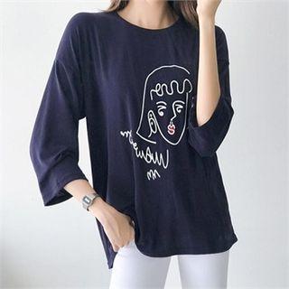 Round-neck Loose-fit Illustration T-shirt