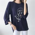 Round-neck Loose-fit Illustration T-shirt