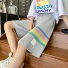 Striped Straight Leg Sweatshorts