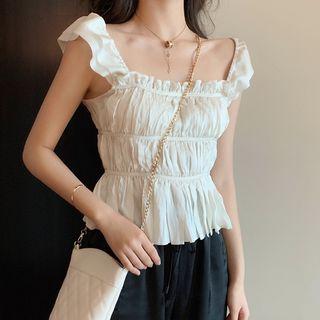 Shirred Camisole Top / High Waist Cropped Harem Pants