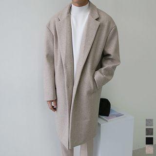 Single-breasted Napped Long Coat