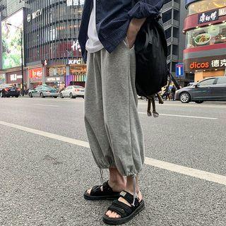 Tie-cuff Cropped Sweatpants