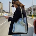 Set: Transparent Tote Bag + Faux Leather Handbag + Mini Pouch