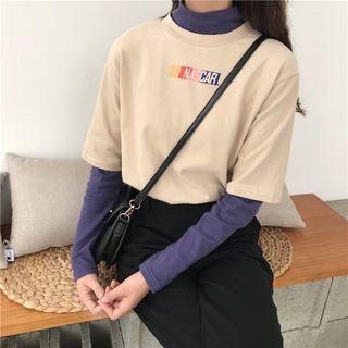 Mock Two Piece Lettering T-shirt