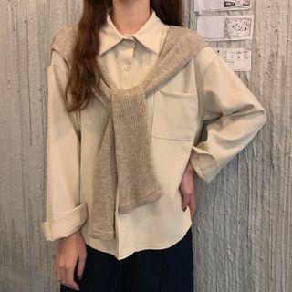 Mock Two-piece Henley Shirt