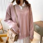 Loose-fit V-neck Lightweight Sweater