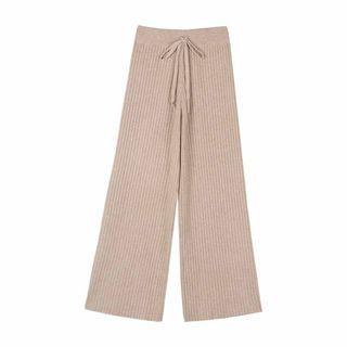Knit Cropped Wide-leg Pants